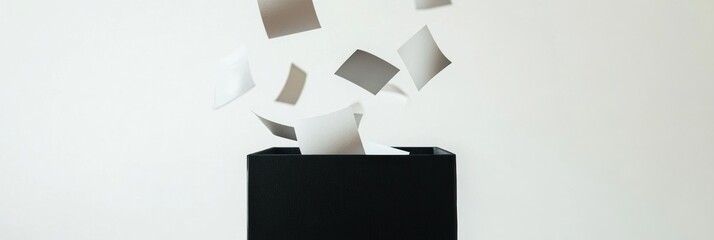 Voting ballot box captures civic engagement with ballots being cast during a democratic process