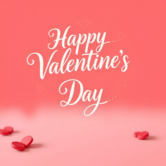 Naklejka premium Valentine's Day Greetings: An elegant calligraphy design, radiating warmth and love