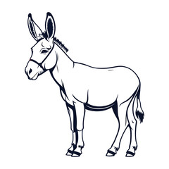 Cute Donkey silhouette Vector 