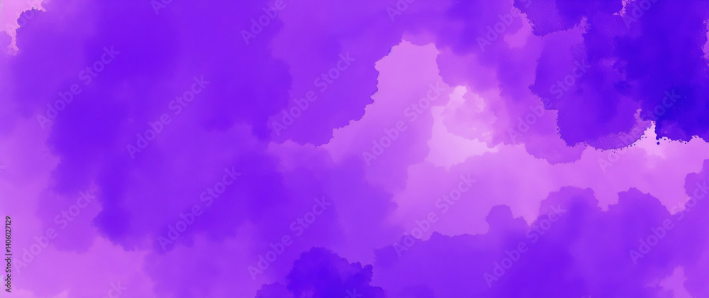 Aufkleber purple watercolor painting creating abstract background with soft blurry texture