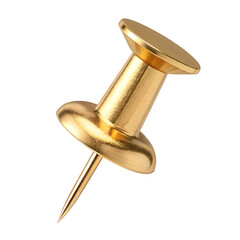 Close-up of a Gold Push Pin Digitally Rendered Illustration