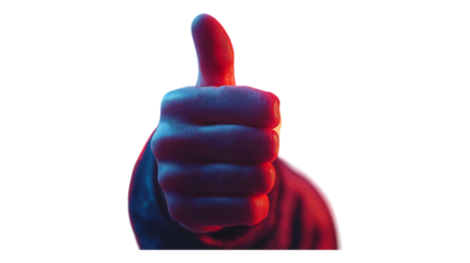 Encouragement positivity thumbsup icon featuring bold rounded edges gradient tones symbolizing support and positivity leaving a clean backdrop for versatile messages