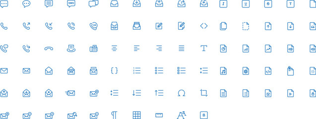 Office Minimal Line Icons-over 90 icons in a sleek monoline style, perfect for productivity tools, document management systems, communication apps, and content editing dashboards.