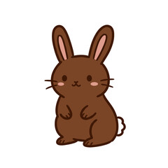 Obraz premium Cute chocolate bunny illustration for Easter celebration 
