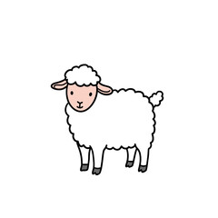 Obraz premium Cute sheep illustration celebrating Easter 