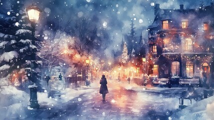 Watercolor christmas background for greeting cards and stationery with copy space and clipart