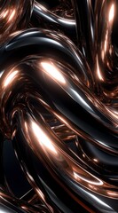 Abstract Metallic Tubes with Reflections Swirling Together