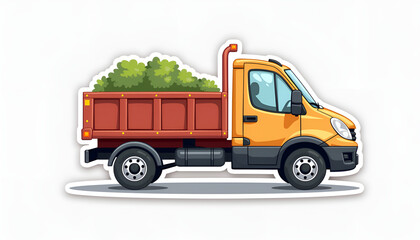 Cartoon 3D truck icon PNG