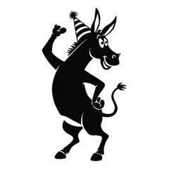 Obraz premium Cute Donkey silhouette Vector 