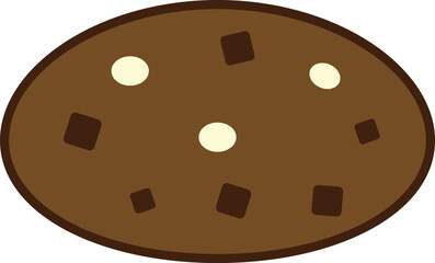 Chocolate Chip Cookie Icon with Brown Color and Sweet Dessert Concept