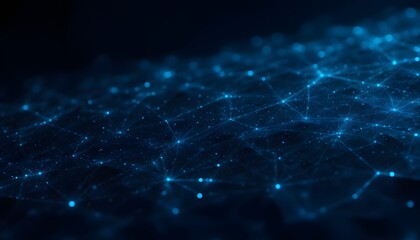 Obraz premium Complex Abstract Background with Blue Lights and Network Design