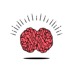 Illustration of the human brain. Thinking, intelligence and idea generation.