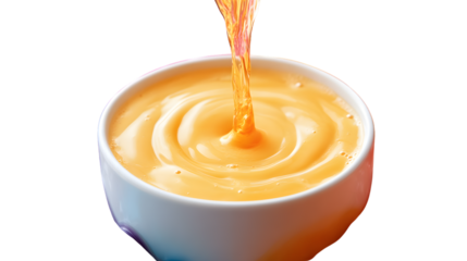 Pouring Liquid into a Bowl A Dynamic Display of Golden Fluid in Motion