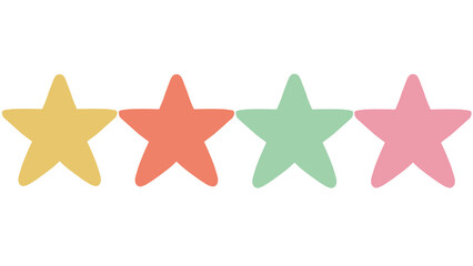 four flat design of star element illustrations 