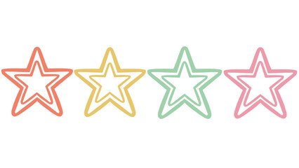 illustration of four big and small stars for decoration 