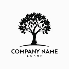 Obraz premium Silhouetted tree logo design