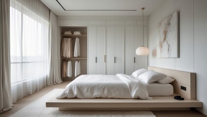 Minimalist Bedroom with Soft Natural Light
