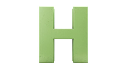 Isolated Green Letter H