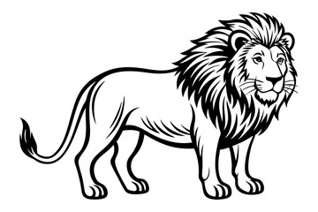 Obraz premium line art of a lion silhouette