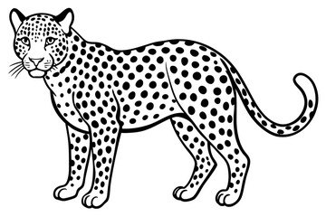 Fototapeta premium leopard line silhouette drawing