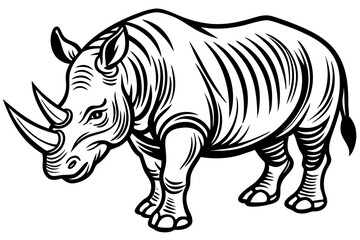 Fototapeta premium line drawing of a rhinoceros