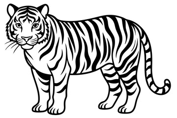 line silhouette of a tiger