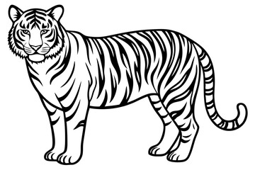 tiger silhouette line art
