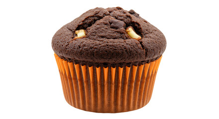 Isolated chocolate muffin