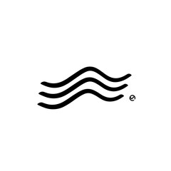 Three black wavy lines icon on white