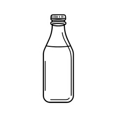 Clear glass bottle icon with liquid inside