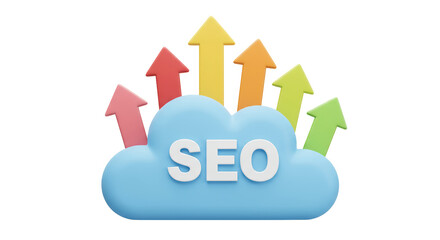 Isolated SEO Cloud with Arrows
