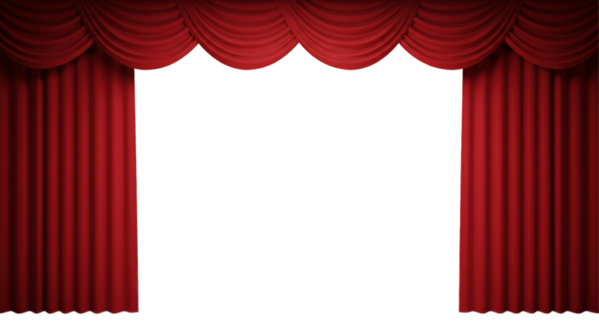 Isolated Red Curtains