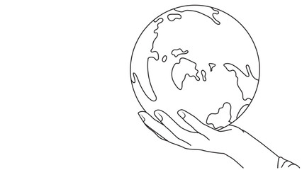 Monochrome earth globe illustration, conveying planetary protection concept