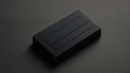Sleek Black Business Card Mockup: Premium Corporate Identity, Minimalist Design Template, Elegant Presentation, Professional Branding, Modern Stationery Display, Customizable Layout.
