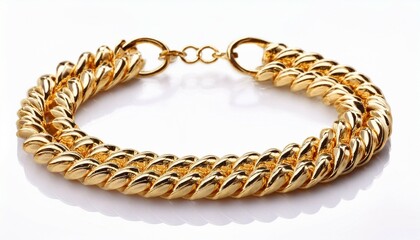 Obraz premium gold chain necklace isolated on white background