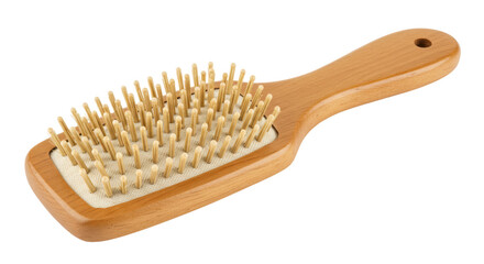 Isolated Wooden Hair Brush