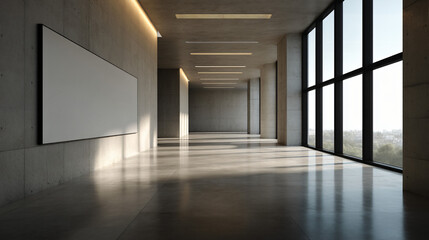 Modern Room's Blank Canvas: Whiteboard Simplicity, Minimalist Interior Design, Empty Whiteboard Space, Contemporary Office Decor, Creative Potential, Idea Generation Hub, Clean Workspace Aesthetic.
