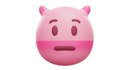 Isolated Sad Pink Emoji Face