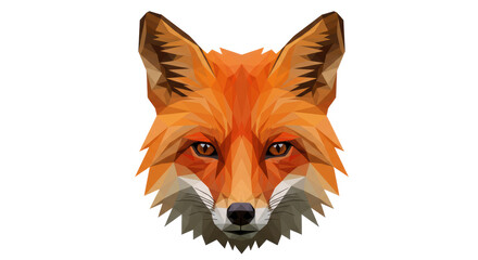 Isolated Low Poly Fox Head