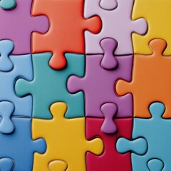 Fototapeta premium Colorful jigsaw puzzle pieces background design