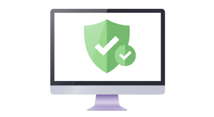 Isolated Computer Screen with Security Shields