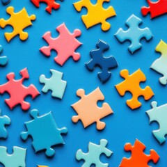Obraz premium Colorful puzzle pieces background illustration