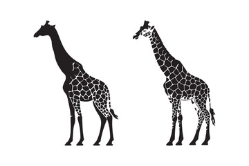 Obraz premium Giraffe Vector Silhouette Design African Wildlife Animal Clipart for Art