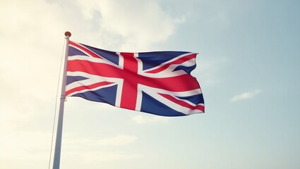 United Kingdom Flag - Majestically Waving in the Sky