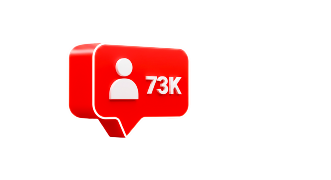 A red notification icon with a white person icon and the text k on a black background