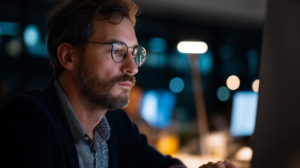 Nighttime Analytics in a Startup Office Focused on Growth and Strategy