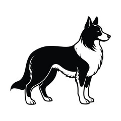 vector illustration of a dog silhouette on white background