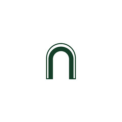 Dark Green N Logo Design