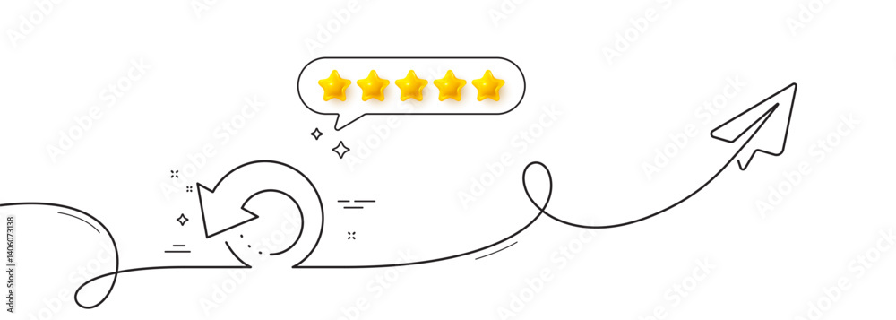 Poster recovery info line icon. continuous line with share plane. backup data sign. restore information sym