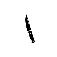 Obraz premium Solid black kitchen knife icon on white